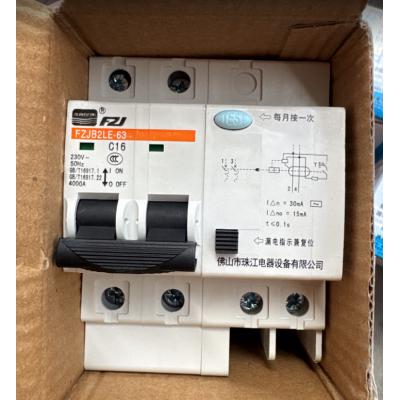 珠江 漏电断路器FZJB2LE-63 2P+N C16A 230V AC 30mA  肇庆东乡