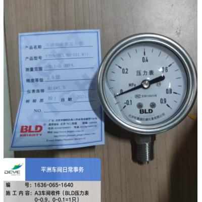 BLD 压力表0-0.9，0-0.1