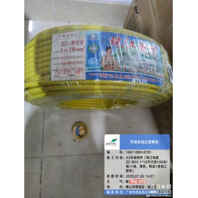 珠江电缆 地线ZC-BVV1.16mm²