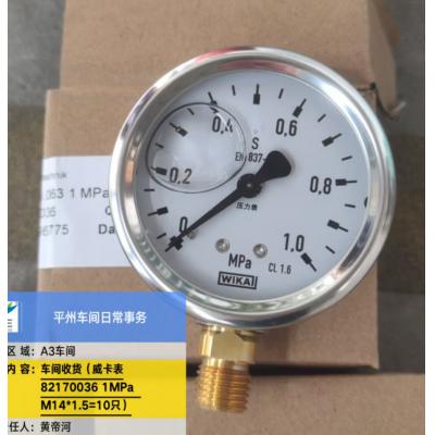 威卡表 82170036 1MPa M14*1.5  380V滤油机用